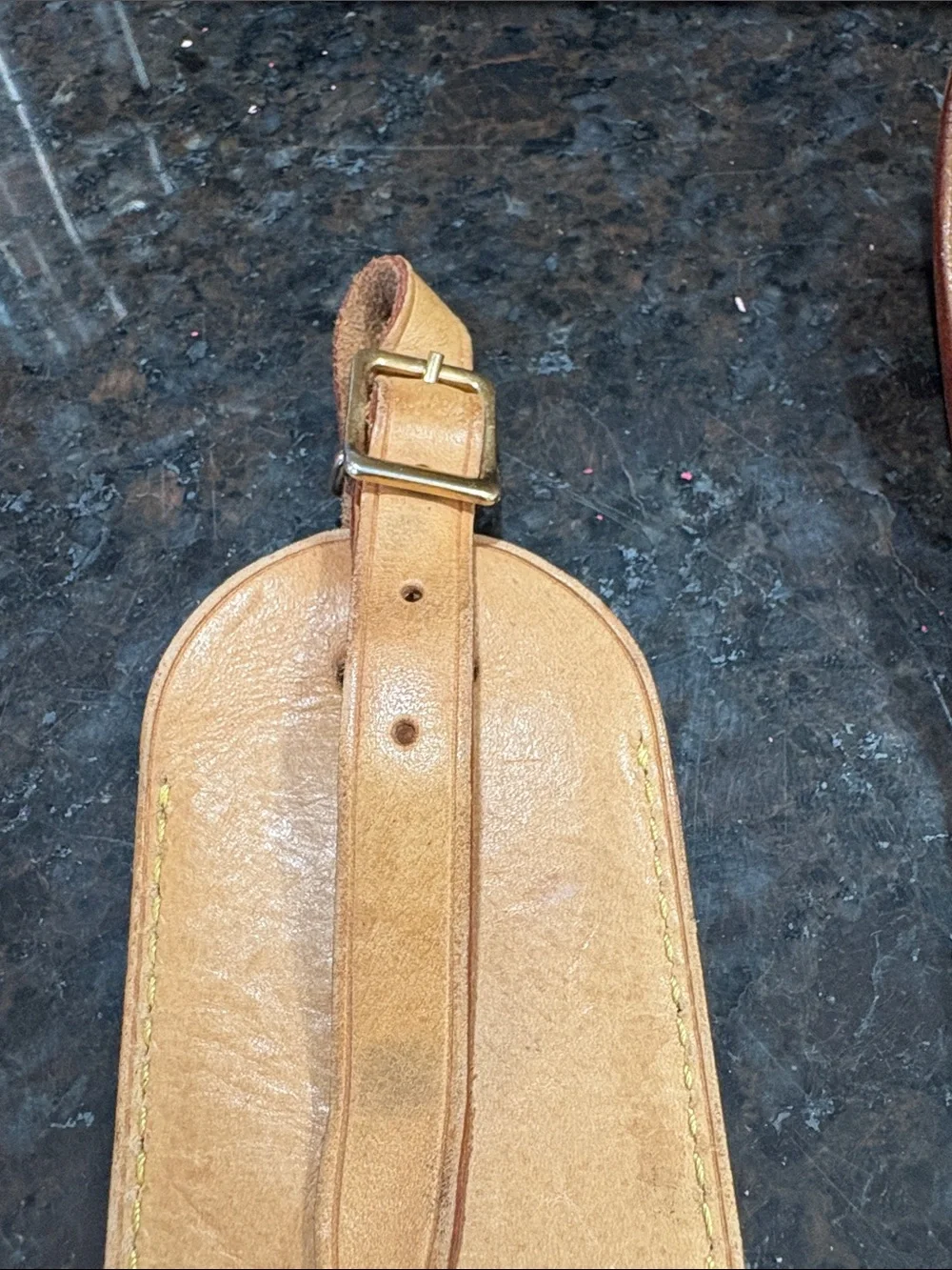 Louis Vuitton luggage tag and strap used condition